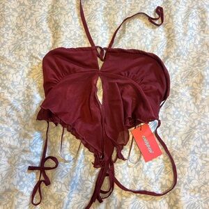 Edikted Burgundy Crop Top